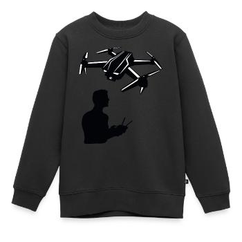 Drohne Mann mit Fernsteuerung - Kinder Premium Organic Sweatshirt - Schwarz - Vorne - AI Model Kid Female (0cm)