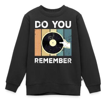 Vinyl Vintage Retro Schallplatte Plattenspieler - Kinder Premium Organic Sweatshirt - Schwarz - Vorne - AI Model Kid Female (0cm)