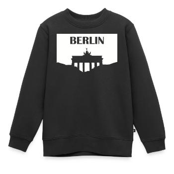 Berlin Brandenburger Tor weiß - Kinder Premium Organic Sweatshirt - Schwarz - Vorne - AI Model Kid Female (0cm)