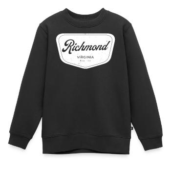 Richmond Virginia Script Emblem - Kinder Premium Organic Sweatshirt - Schwarz - Vorne - AI Model Kid Female (0cm)