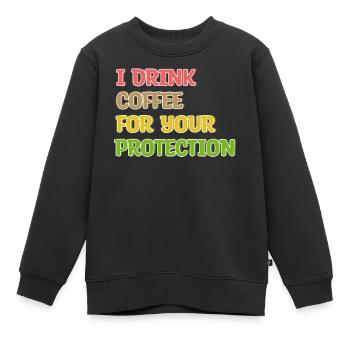 Déclaration de consommation de café Buveur de café humoristique - Sweat Premium enfant bio - noir - Devant - AI Model Kid Female (0cm)