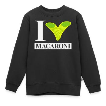 Ich liebe Makkaroni - Kinder Premium Organic Sweatshirt - Schwarz - Vorne - AI Model Kid Female (0cm)