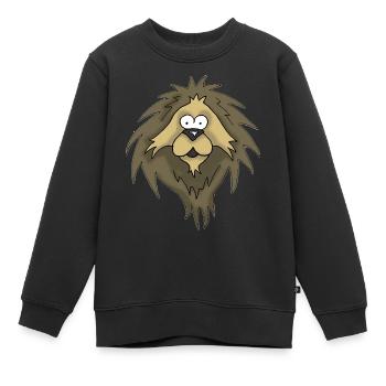 Lion - Sweat Premium enfant bio - noir - Devant - AI Model Kid Female (0cm)