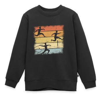 Track and Field - Kids Premium Organic Sweatshirt - black - Front - AI Model Kid Female (0cm)