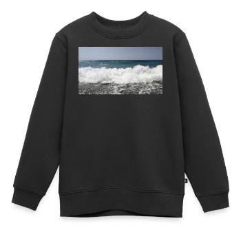 Sea Foam Wave - Kinder Premium Organic Sweatshirt - Schwarz - Vorne - AI Model Kid Female (0cm)
