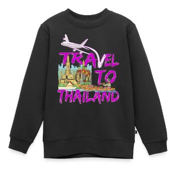 Reise nach Thailand, Bangkok Auswandern und Urlaub - Kinder Premium Organic Sweatshirt - Schwarz - Vorne - AI Model Kid Female (0cm)