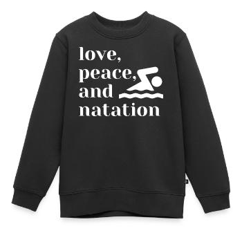 Comedy Schwimmen - Kinder Premium Organic Sweatshirt - Schwarz - Vorne - AI Model Kid Female (0cm)