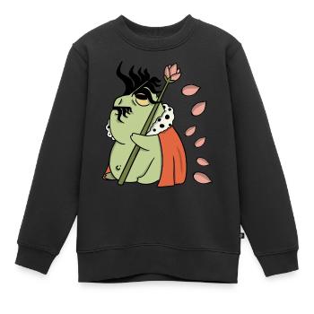 Grenouille - Bande dessinée - Sweat Premium enfant bio - noir - Devant - AI Model Kid Female (0cm)