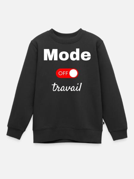 Mode travail off - Sweat Premium enfant bio - noir