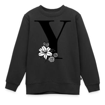 Buchstabe Y - Kinder Premium Organic Sweatshirt - Schwarz - Vorne - AI Model Kid Female (0cm)