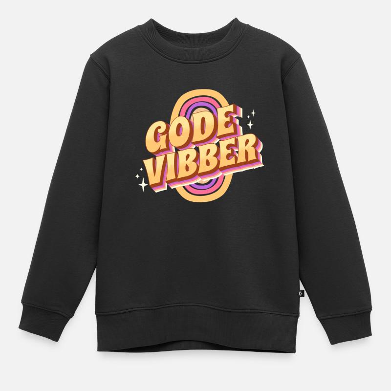 Gode Vibber Retro Design - Genser Premium barn økologisk - svart