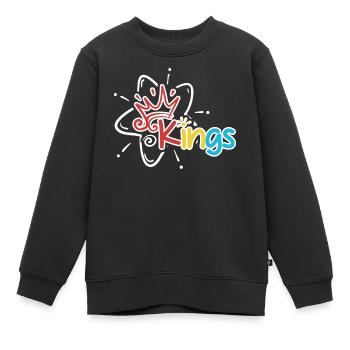 Kings Crown Atom T-Shirt - Kinder Premium Organic Sweatshirt - Schwarz - Vorne - AI Model Kid Female (0cm)