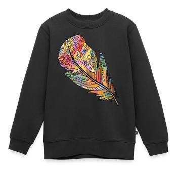 Feder - Kinder Premium Organic Sweatshirt - Schwarz - Vorne - AI Model Kid Female (0cm)