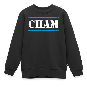 Cham - Kinder Premium Organic Sweatshirt - Schwarz - Vorne - AI Model Kid Female (0cm)