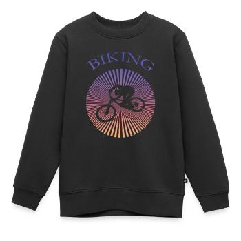 biking - Kinder Premium Organic Sweatshirt - Schwarz - Vorne - AI Model Kid Female (0cm)