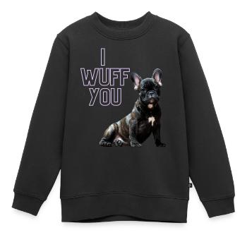 i wUFF yOU - Kinder Premium Organic Sweatshirt - Schwarz - Vorne - AI Model Kid Female (0cm)