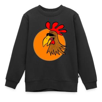 Cool Boss Rooster - Kinder Premium Organic Sweatshirt - Schwarz - Vorne - AI Model Kid Female (0cm)