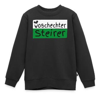 Woschechter Steirer, Steiermark, Mundart, Dialekt - Kinder Premium Organic Sweatshirt - Schwarz - Vorne - AI Model Kid Female (0cm)