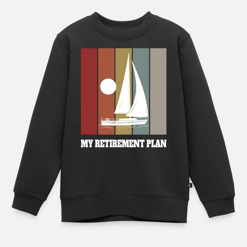 Mon plan de retraite Voile pour retraités - Sweat Premium enfant bio - noir