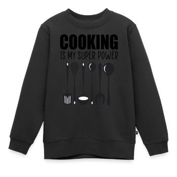 Kochen ist meine Superkraft lustiges Zitat - Kinder Premium Organic Sweatshirt - Schwarz - Vorne - AI Model Kid Female (0cm)