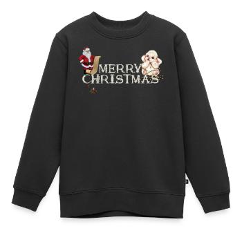 Joyeux Noël vous souhaite le Père Noël - Sweat Premium enfant bio - noir - Devant - AI Model Kid Female (0cm)