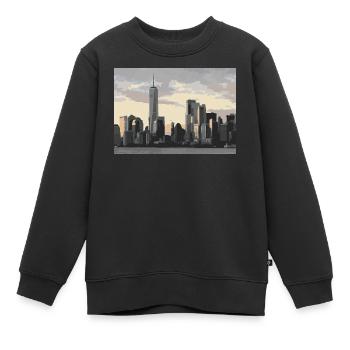 new york city skyline - Kinder Premium Organic Sweatshirt - Schwarz - Vorne - AI Model Kid Female (0cm)