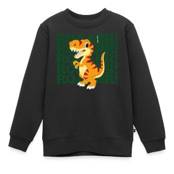 Dinosaure ROAR! I Design par Baddeldaddel - Sweat Premium enfant bio - noir - Devant - AI Model Kid Female (0cm)