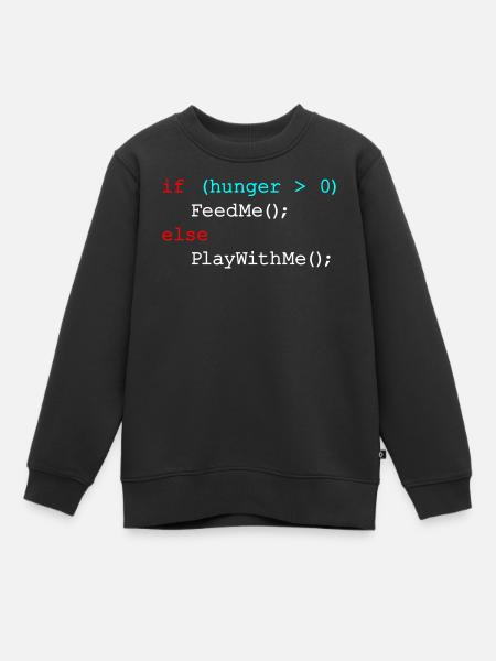 Wenn Hunger mich füttert, sonst spiel mit mir - JavaScript - Kinder Premium Organic Sweatshirt - Schwarz
