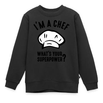 Chefkoch Superpower - Kinder Premium Organic Sweatshirt - Schwarz - Vorne - AI Model Kid Female (0cm)