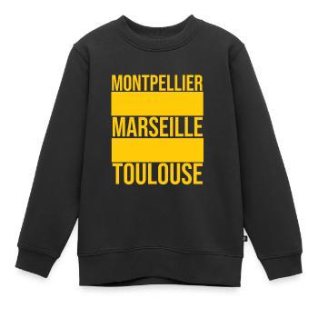 Marseille, Montpellier oder Toulouse? - Kinder Premium Organic Sweatshirt - Schwarz - Vorne - AI Model Kid Female (0cm)