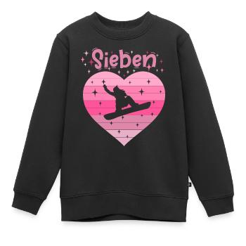 7. Geburstag Snowboard Skiurlaub Mädchen Tochter - Kinder Premium Organic Sweatshirt - Schwarz - Vorne - AI Model Kid Female (0cm)