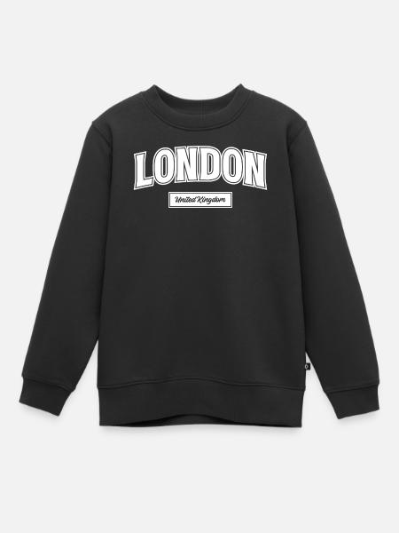 Lontoo Iso-Britannia Englanti - Lasten Premium collegepaita luomu - musta