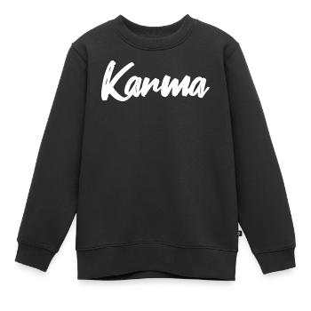Karma - Kids Premium Organic Sweatshirt - black - Front - AI Model Kid Female (0cm)