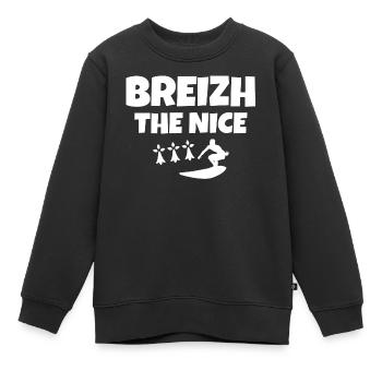 Bretagne, Celtic, Breizh, Surf, Surffan - Kinder Premium Organic Sweatshirt - Schwarz - Vorne - AI Model Kid Female (0cm)