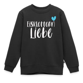 Klettern Eisklettern Liebe Eispickel Geschenk - Kinder Premium Organic Sweatshirt - Schwarz - Vorne - AI Model Kid Female (0cm)