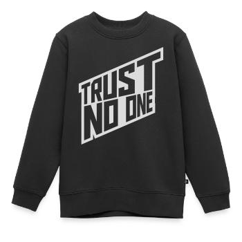 trust no one Zitat - Kinder Premium Organic Sweatshirt - Schwarz - Vorne - AI Model Kid Female (0cm)
