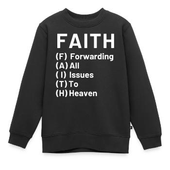 Foi, Christ (jésus) - Sweat Premium enfant bio - noir - Devant - AI Model Kid Female (0cm)
