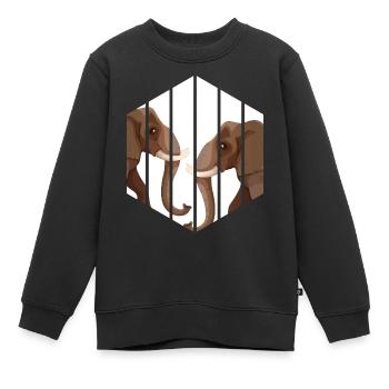 Elefant Dickhäuter Afrika Safari - Kinder Premium Organic Sweatshirt - Schwarz - Vorne - AI Model Kid Female (0cm)