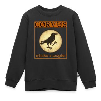 Corvus Sticks & Wands - Kids Premium Organic Sweatshirt - black - Front - AI Model Kid Female (0cm)
