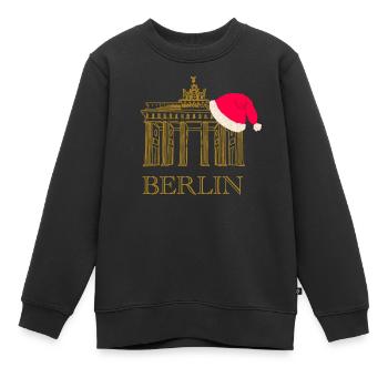Berlin weihnachtliches Brandenburger Tor - Kinder Premium Organic Sweatshirt - Schwarz - Vorne - AI Model Kid Female (0cm)