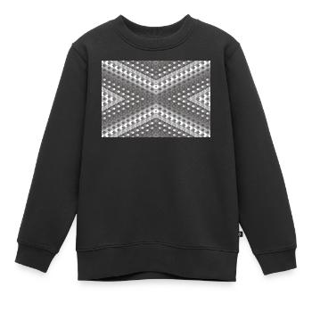 Dégradé de gris tourné - Sweat Premium enfant bio - noir - Devant - AI Model Kid Female (0cm)