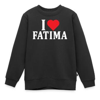 T-Shirt Ich liebe Fatima T-Shirt Geschenkidee - Kinder Premium Organic Sweatshirt - Schwarz - Vorne - AI Model Kid Female (0cm)