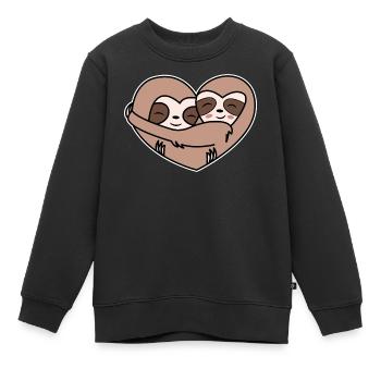 paresseux animal habitant de la jungle zoo mammifère - Sweat Premium enfant bio - noir - Devant - AI Model Kid Female (0cm)