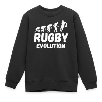 RUGBY, Rugby-Sport, Rugby-Humor - Kinder Premium Organic Sweatshirt - Schwarz - Vorne - AI Model Kid Female (0cm)