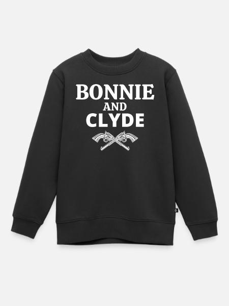Bonnie und Clyde, Bonnie, Clyde - Kinder Premium Organic Sweatshirt - Schwarz