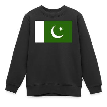 Pakistan National Flagge - Kinder Premium Organic Sweatshirt - Schwarz - Vorne - AI Model Kid Female (0cm)