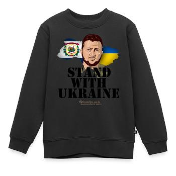 Ukraine West Virginia T-Shirt Design - Kinder Premium Organic Sweatshirt - Schwarz - Vorne - AI Model Kid Female (0cm)