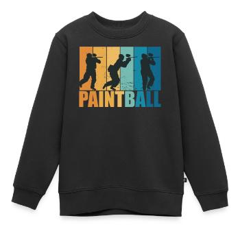 Paintball Paintballer Gotcha Vintage Geschenk - Kinder Premium Organic Sweatshirt - Schwarz - Vorne - AI Model Kid Female (0cm)