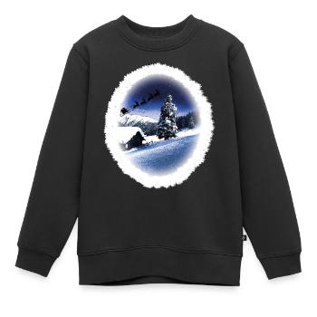 Luge de Noël - Sweat Premium enfant bio - noir - Devant - AI Model Kid Female (0cm)