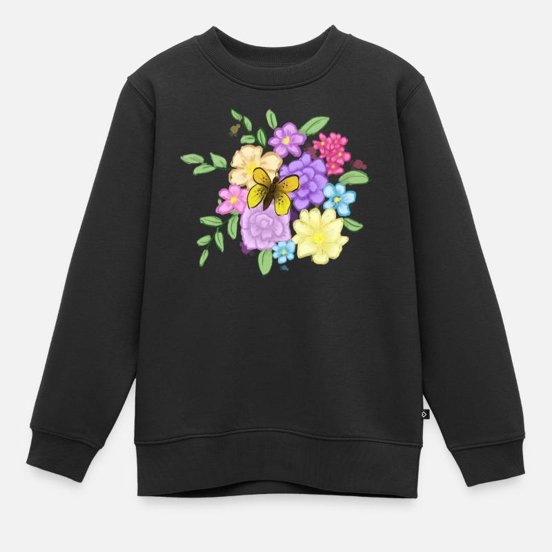 Bouquet de fleurs - Sweat Premium enfant bio - noir
